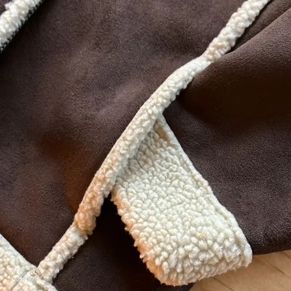 Hanna Andersson Size 130 (US 8) Shearling Jacket Brown
